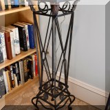 F42. Marble top metal plant stand. 36”h 